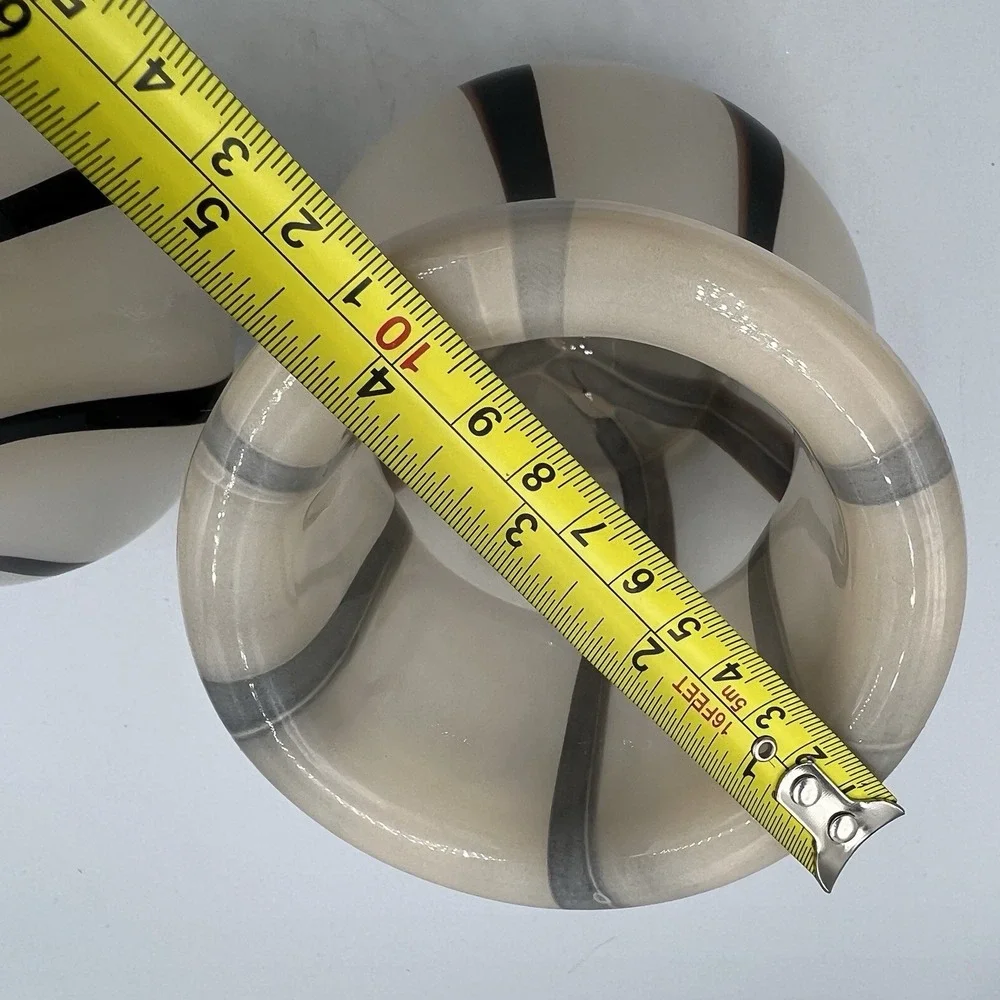 Ferm Living Riban Vase Cream Ribbon‎ Stripe Scandinavian Danish Glass Decor